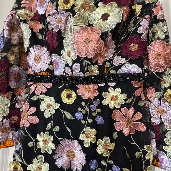Mac Duggal Black Dress with Floral Embroidery - Picture 2 of 7
